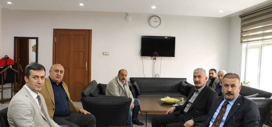 TUTAK BELEDİYE BAŞKANI VE BERABERİNDEKİ HEYET, İL MÜDÜRÜMÜZE ZİYARETTE BULUNDULAR